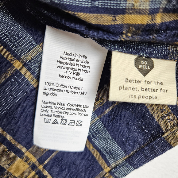 Madewell Sweetheart Wrap Top Plaid Tartan Puff Sleeve Blouse Cotton NG875 XS NWT - Picture 12 of 16